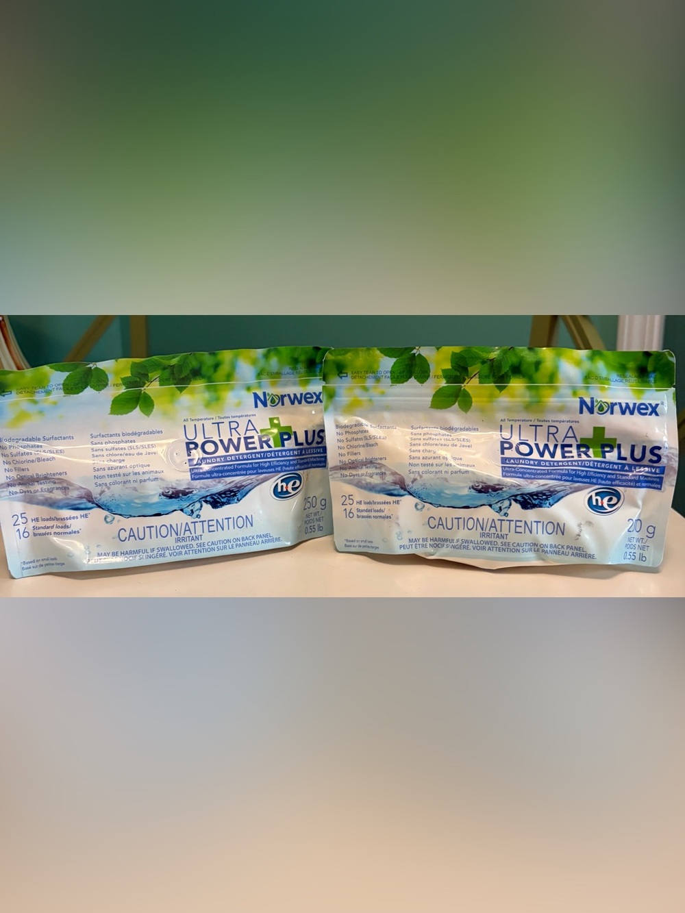2 NORWEX Ultra Powder Plus Laundry Detergent .55 lb each